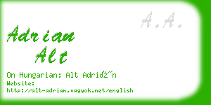 adrian alt business card